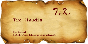 Tix Klaudia névjegykártya