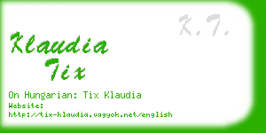 klaudia tix business card